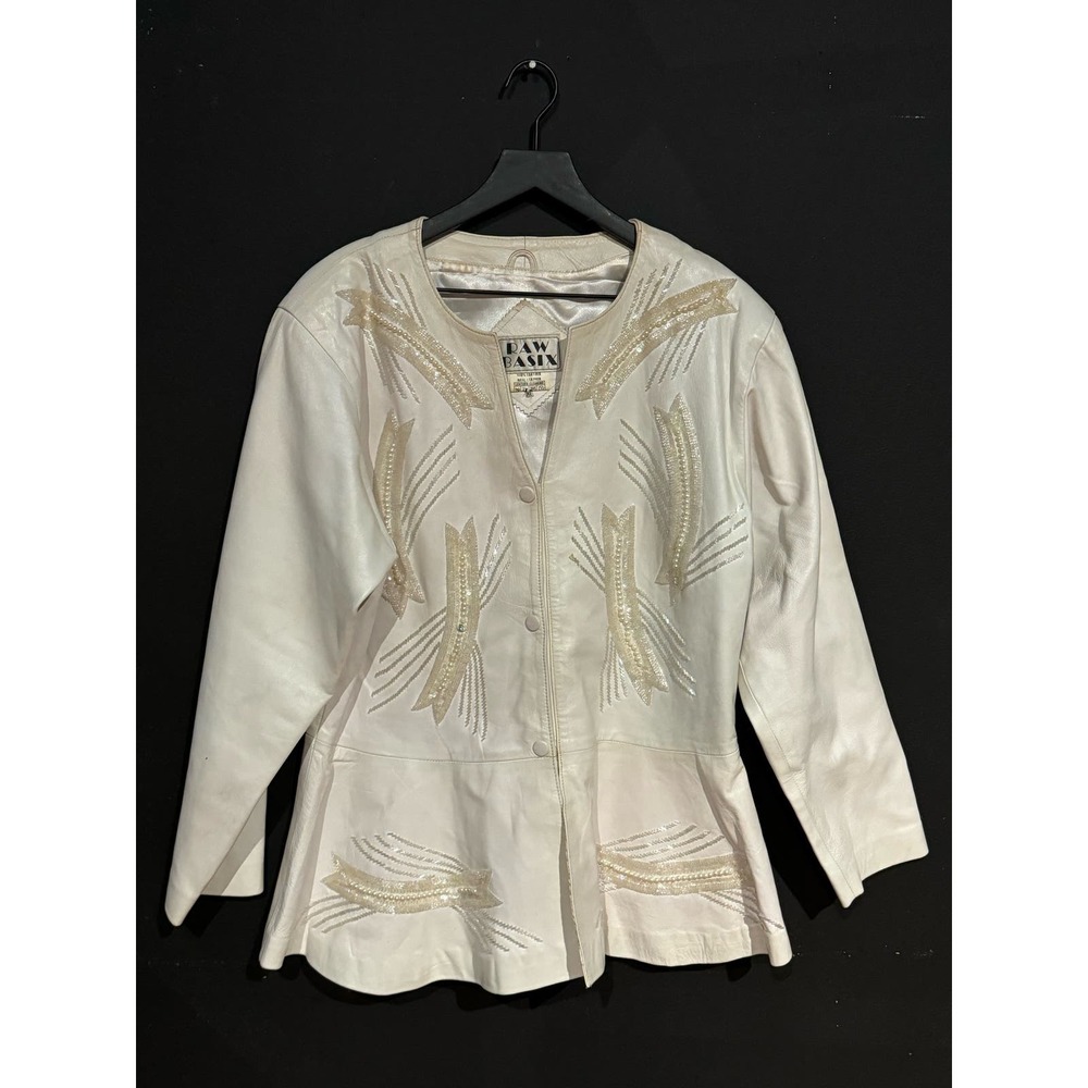White Leather 1980s  Plus Size 2 piece